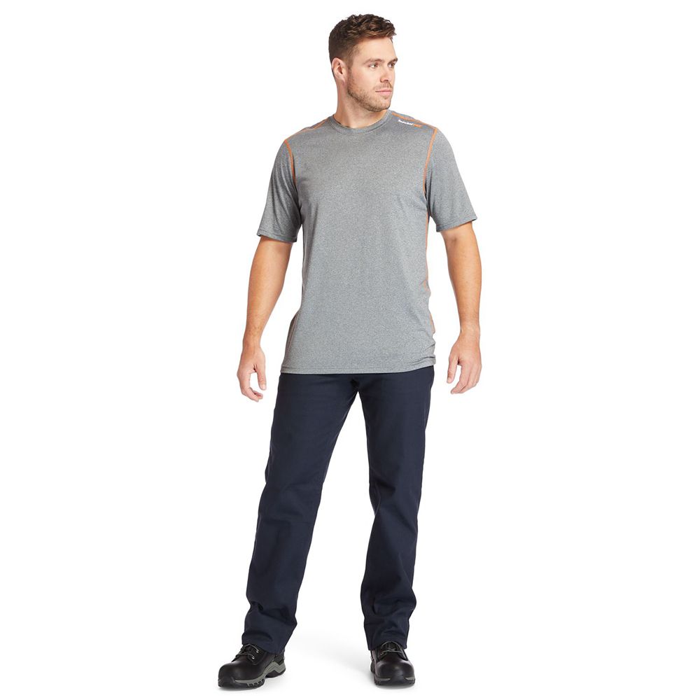 Timberland Mens T-Shirts PRO® Big & Tall Wicking Good Sport Short-Sleeve - Grey - India CL1583067